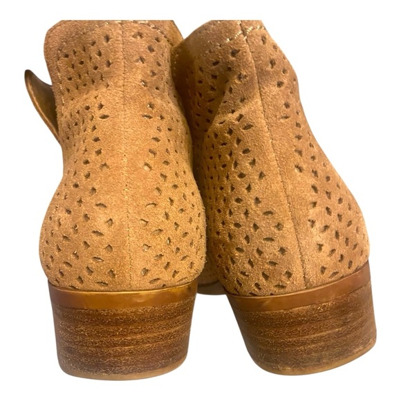 Lucky Brand Basel Leather Laser Cut Perforated Ankle Booties sz 6.5 Brown - Picture 4 of 6
